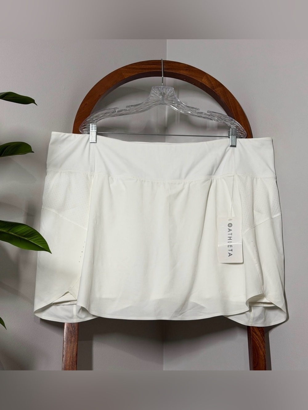 Athleta 3X White Run With It Athletic Skirt Skort NEW